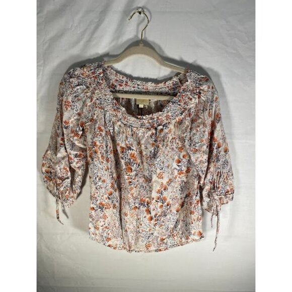 Lucy & Laurel Floral Cottage Core Off the Shoulder Crop Top Women's Small. - Picture 1 of 6